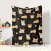Corgi Love Flannel Blanket Throw Blanket Soft Warm Sofa Bed Camping Car Home Decor Unique Christmas Gift C9302639