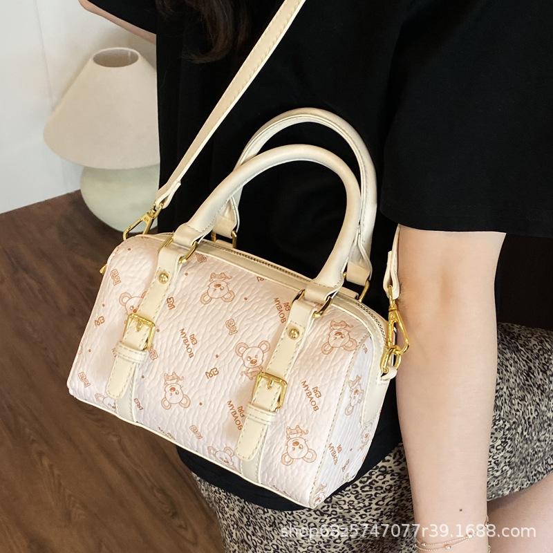 Fashion printed Boston bag women's bag 2025 new high-end portable pillow bag commuter shoulder messenger bag tide