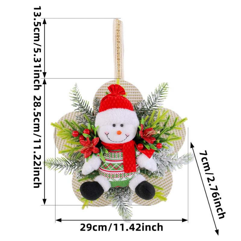 Weihnachtskranz Dekoration Anhänger Feiertag Weihnachtsmann Schneemann Figur Kranz Weihnachtsbaum Atmosphäre Ornamente