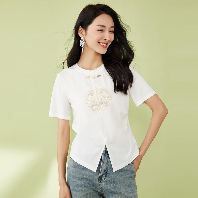 Shetu Women's New Chinese Style Short Sleeve T-shirt