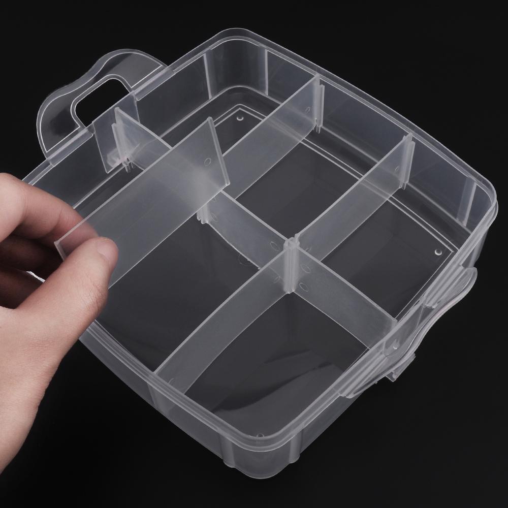 Dreischichtige tragbare, abnehmbare Aufbewahrungsbox für Werkzeuge aus PP-Kunststoff mit 18 Gittern für den Heimgebrauch