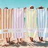 Gepersonaliseerde Gestreepte Strandlaken Met Naam/Logo Op Maat Extra Groot Microvezel Handdoek Zomerfeest Cadeau voor Strand Zwemmen Bad Sporten