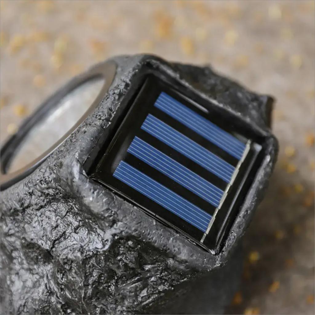 1PC Solar Outdoor Lights 4 Small LED Beads Garden Waterproof Faux Stone Spotlights for Patio Lawn Landscape Decoration Lamp