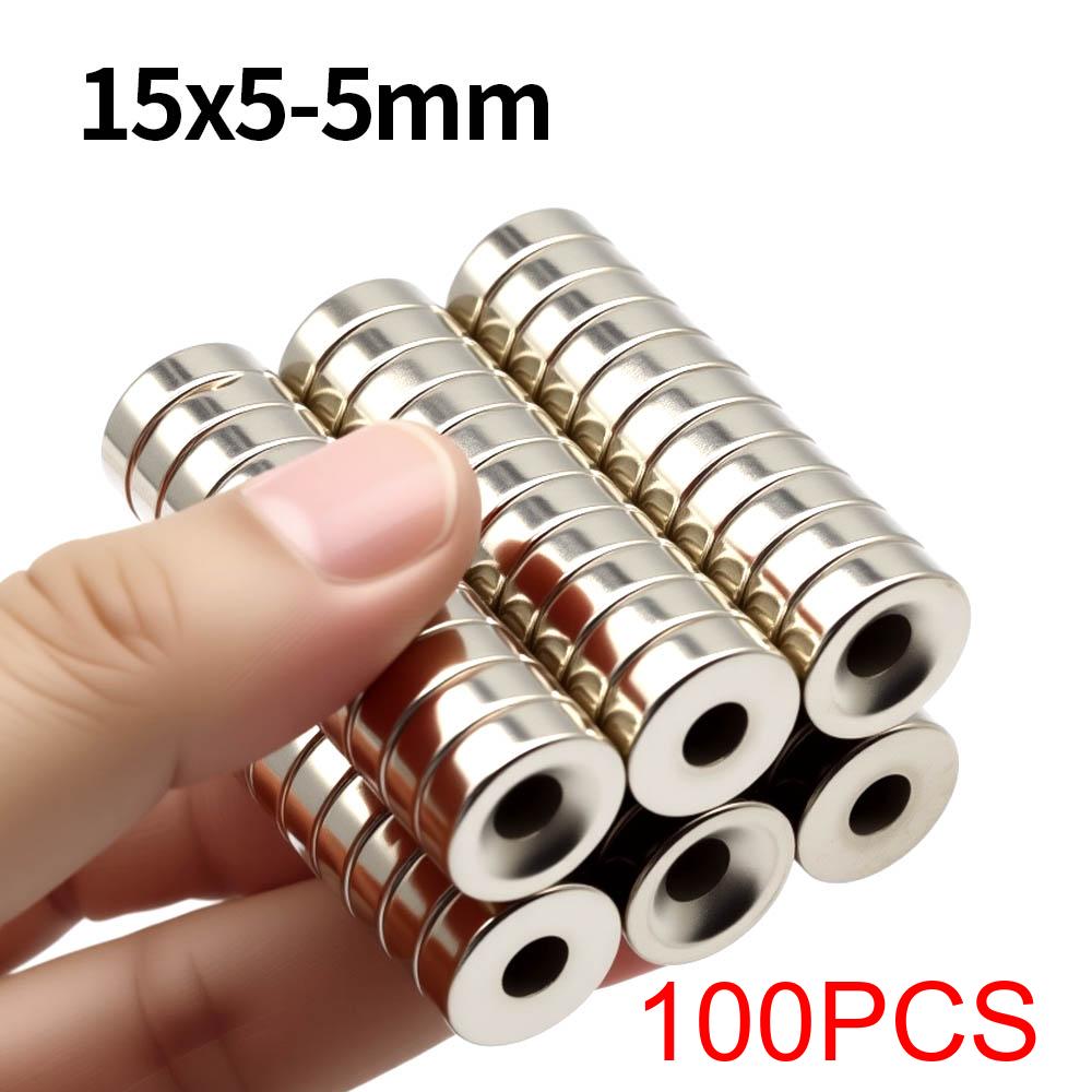 15x5-5mm Super Strong Neodymium Magnet N35 NdfeB Permanent Magnetic imanes Round With Holes Powerful Magnets Refrigerator Magnet
