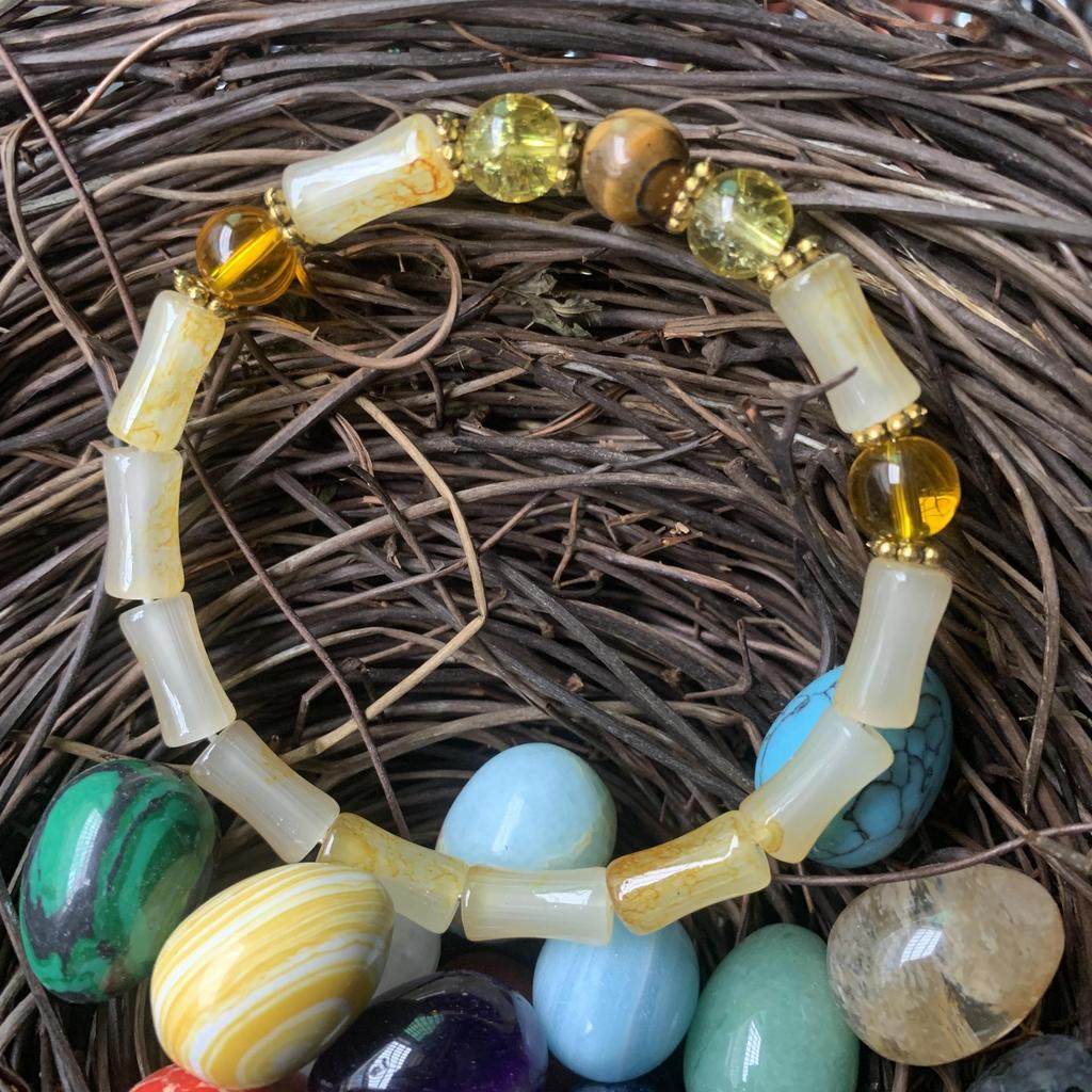 Citrine Bamboo Joint Bracelet for Prosperity and Good Luck
