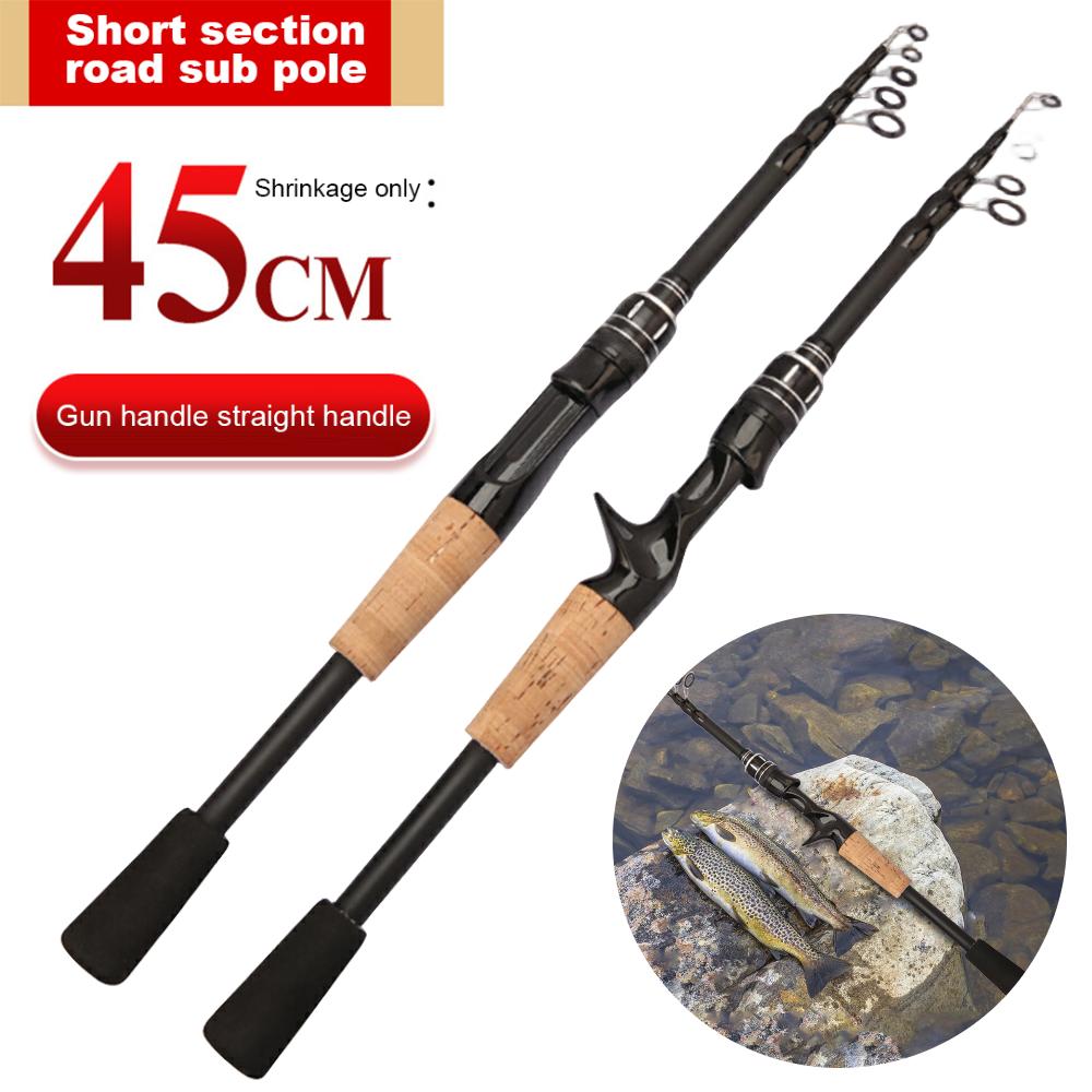 Zusammenklappbare Angel-Baitcasting-Rute Leichte Angel-Spinnrute Professionelle Wurf-Angelrute Tragbare Einziehbare Rute