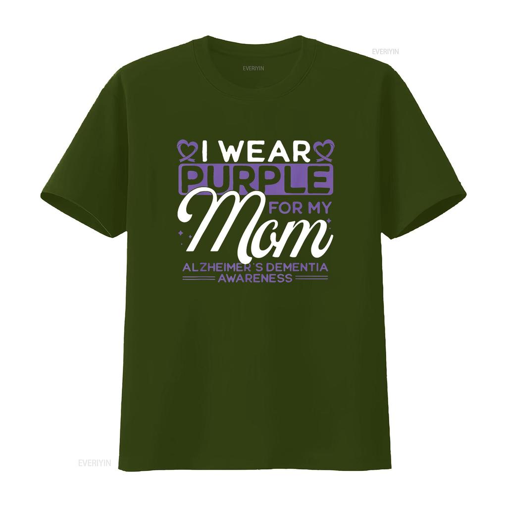 Womens Dementia Mom Alzheimer s Awareness Purple Ribbon Support T Shirt Black 2X Large vintage Washed Slightly homme Stylish