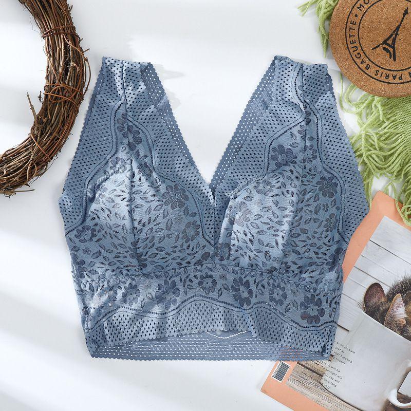 Eleganter, nahtloser Sport-BH aus Spitze mit Push-up-Effekt für sexy Yoga und Fitness