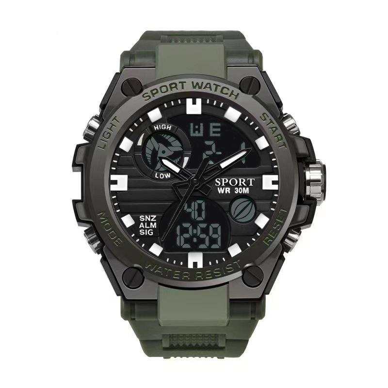 Electronic Watch Multifunctional Youth Outdoor Sports Luminous Student Quartz Dual Display
