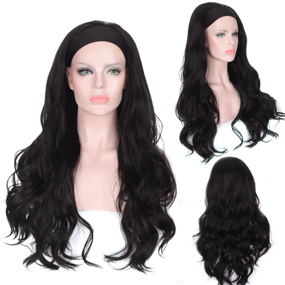 

Синтетическая повязка на голову LUPU, черный/коричневый/смешанные цвета, термостойкие волосы, женская повязка на голову, парики машинного производства, парики для женщин 66CM