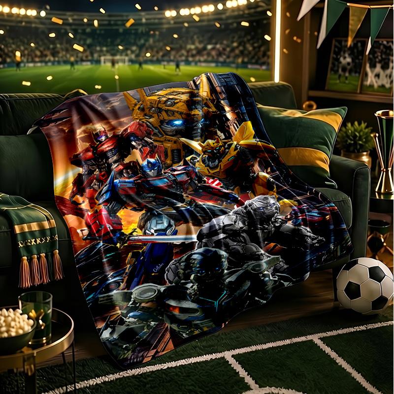 Trans-formers Throws Blanket Flannel Blankets Plush for Couch Bed Gifts for Men Women Travel picnic blanket Christmas fan gifts
