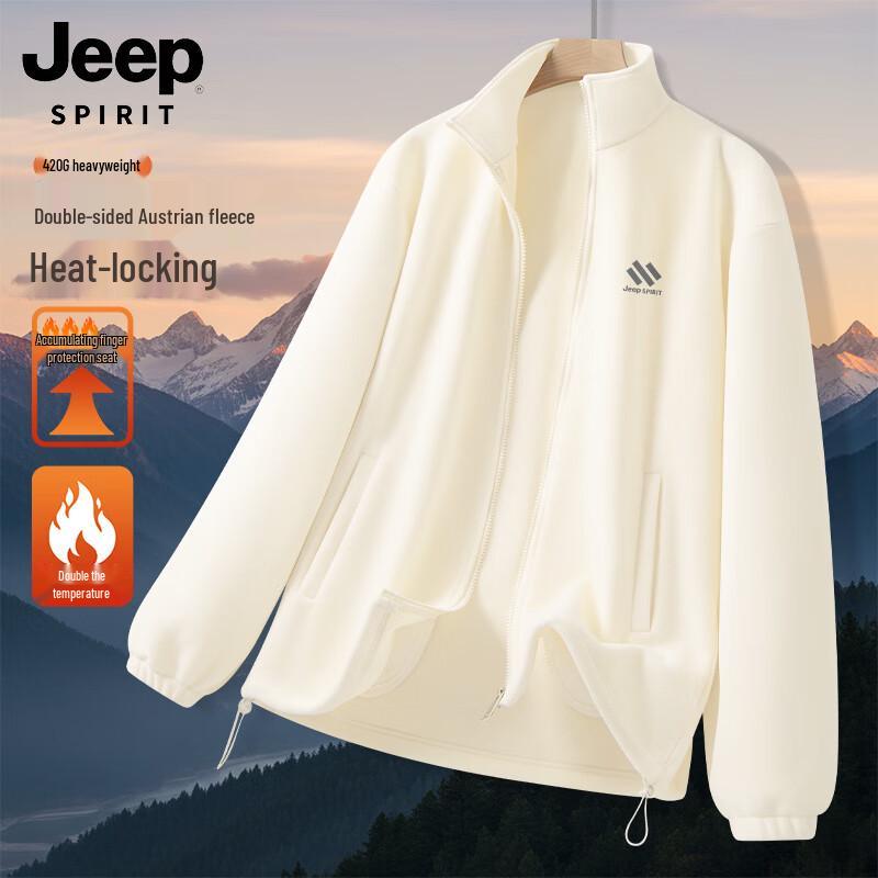 

JEEP SPIRIT Men s Winter Double-Sided Thickened Fleece Jacket M