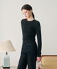 Deuloupisumeon Shirred Drape Long Sleeve T-Shirt [Ivory]
