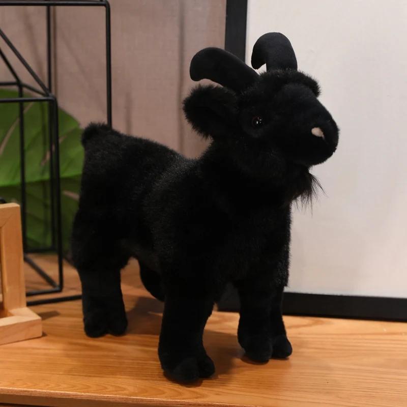 New Goat Plush Toys White Black Sheep Doll Simulation Goat Plushie Toys Stuffed Animals Sheep Doll Home Decor Kids Toys