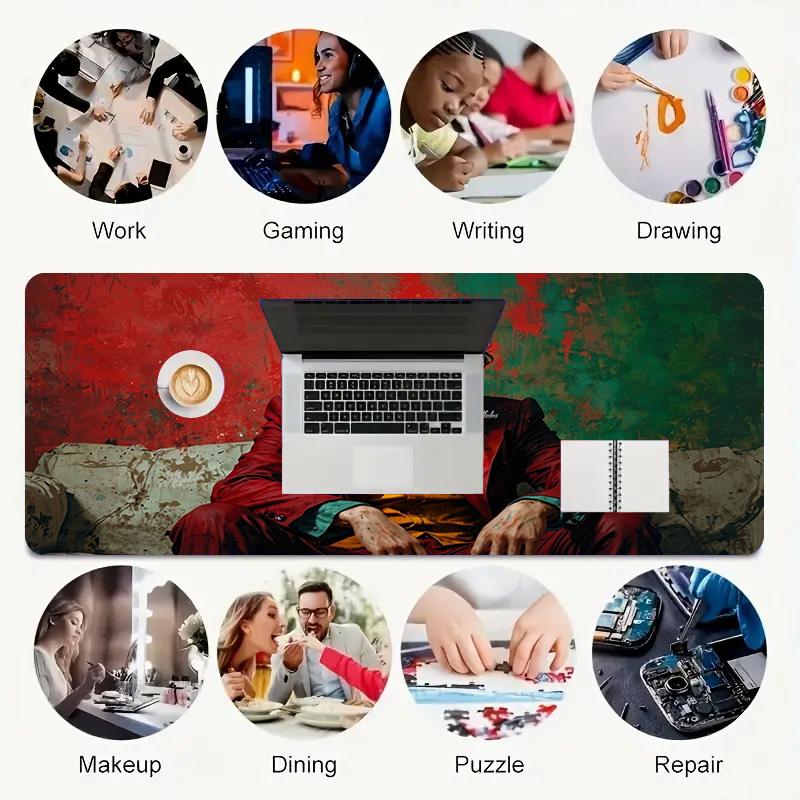 Joker Art Xl Gaming Mouse Pad Nonslip Rubber Base Stitched Edge Waterproof Desk Mat For Pc Laptop Gamer Office Computer Accessories C929594