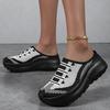 Knitted Mesh Walking Shoes Women Fashion Thick Sole Slippers Lightweight Soft Casual Footwear for Traveling Height-increasing