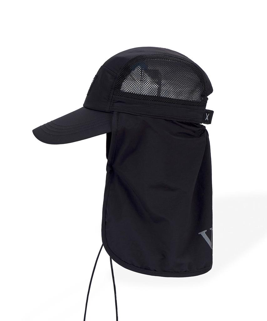 Bajal Reflecting Logo Sunshield 2-Way Camp Cap Black