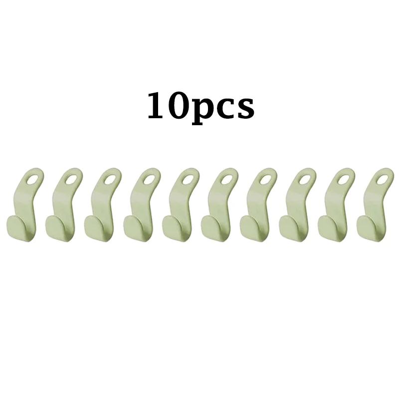 

Мини-вешалка для гардероба, вешалки, экономия места в гардеробе, каскадный пластиковый органайзер для пальто, органайзер для хранения одежды дома Green 10PCS