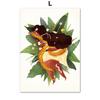 Sommerjente En liten lur Villblomst Jungelplanter Veggkunsttrykk Lerretsmaling Nordisk plakat Dekorbilder til stuen