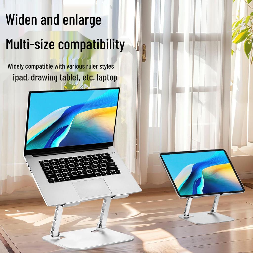 Adjustable Rotating Laptop Stand with Cooling Feature and Height Adjustment for Desktop or Office Use