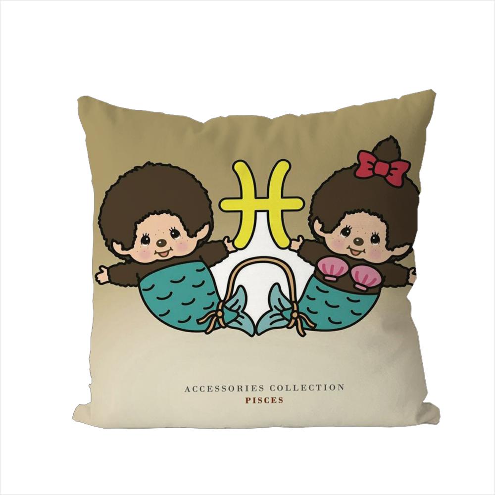 

Cute MMonchhichi Pillow Case For Car Sofa Decorative Home Doublesided Print Plush Square Throw Pillow Cushion Cover 30x30cm
