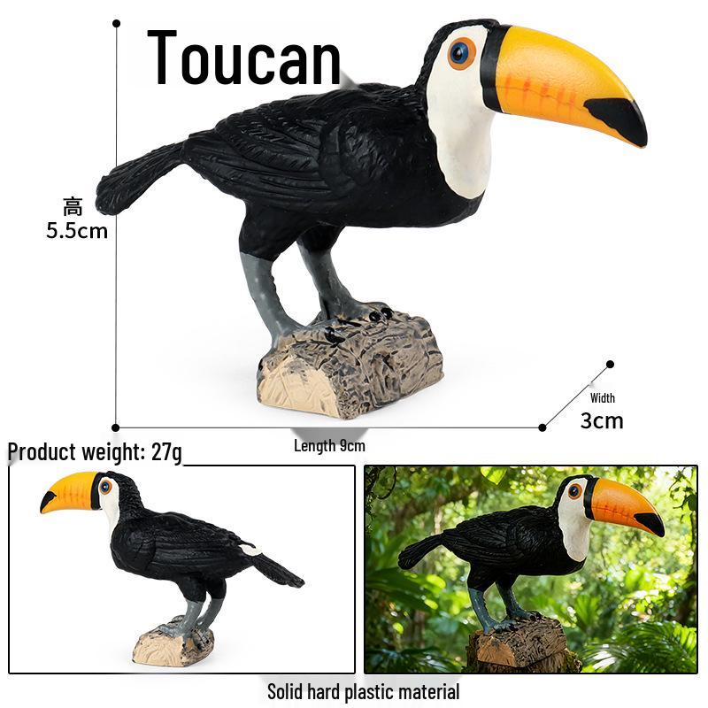 Children's Animal Simulation Toy Set: Eagle, Falcon, Secretary Bird, Owl Figurines