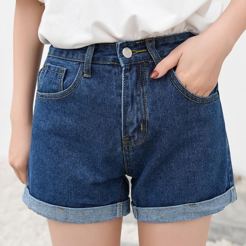 2021 Summer High-Waist White Denim A-Line Shorts for Women – Loose, Slimming Fit