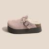 thick-soled velvet shoes for women's winter bag head half-towed fluffy slippers for women to increase their height and wear cotton shoes