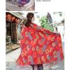 Ethnic Style Oversized Square Scarf For Women Travel Winter Autumn