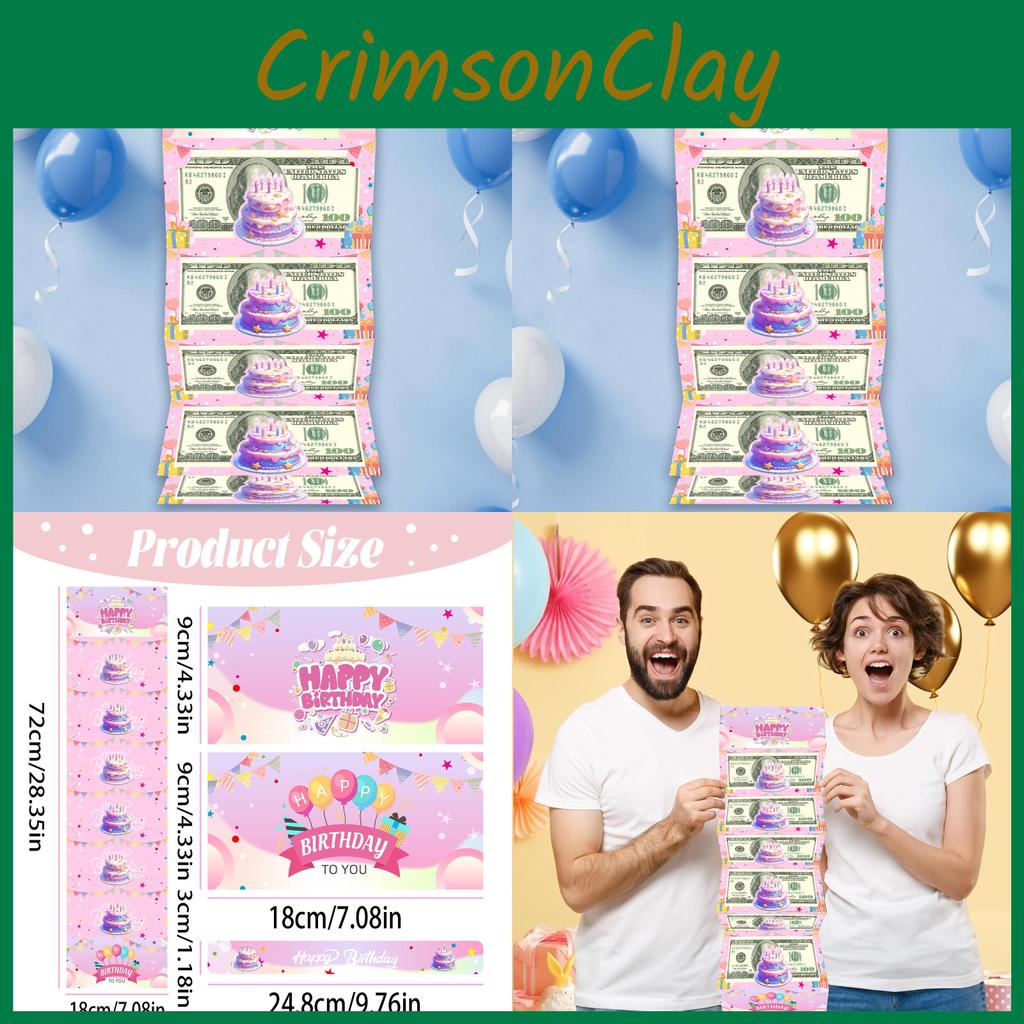 Pink Cake Theme Red Packet With Card Slots For Christmas Party Gifts And Celebrations