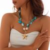 Sea Series Beach Jewelry Imitation Pearl Summer Necklace Bohemian Shell Beads Necklace  Vacation