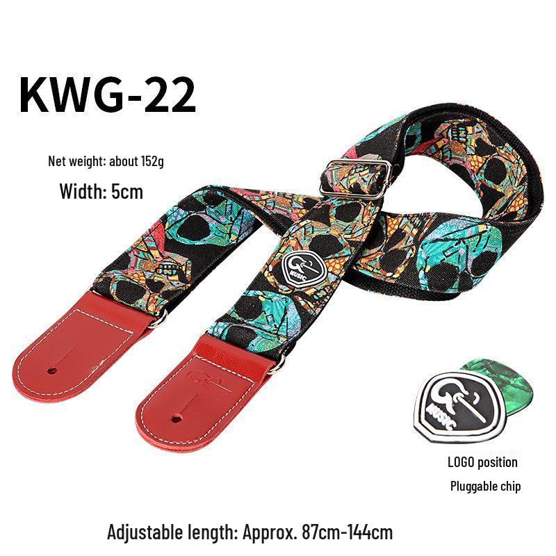 Personalized Embroidered Guitar Strap for Acoustic & Electric Guitars – Widened, Long Shoulder Strap with Pick Holder