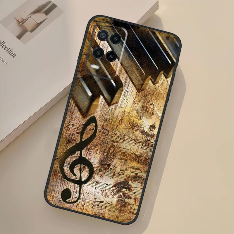 Musical Music Note Case For Oppo A5 Pro A15 A17 A57 A77 A18 A38 A58 A78 A98 A96 A76 A16 A94 A74 A54 A40 A60 A80