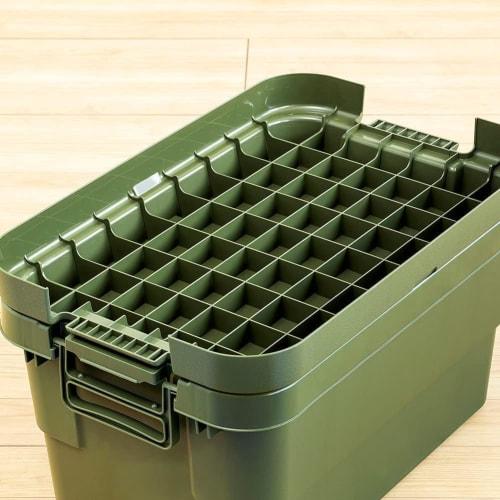 RISU Trunk Cargo Storage Box, 22L, Green, Made In Japan, TC-20S, Set of 2, Stackable, Waterproof, for Outdoor Storage, Camping, GHON100
