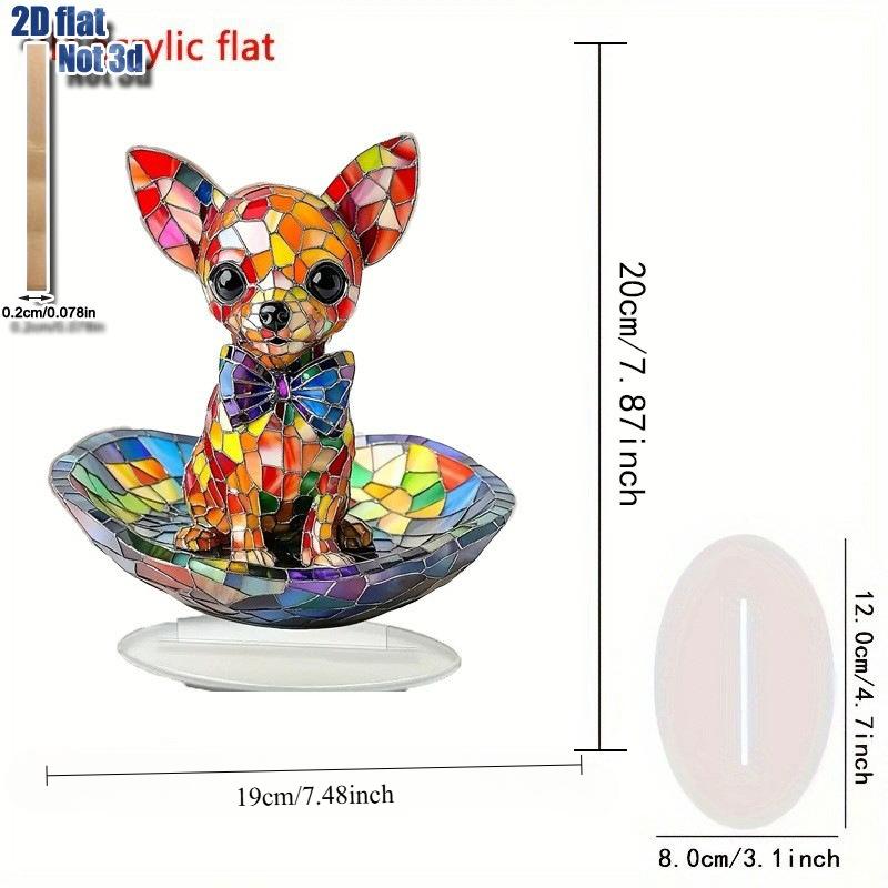 2D Flat Acrylic Dog Decoration, Indoor and Outdoor Decoration - No Battery/electricity Required, Free Day Decoration, Shop Decoration, Durable Out