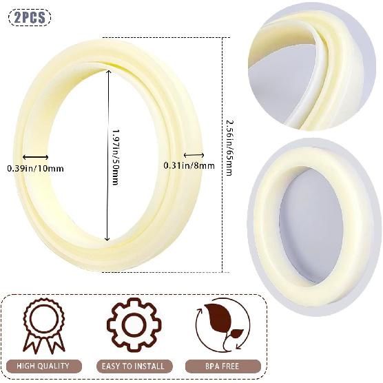 2PCS 54mm Silicone Steam Ring for Breville Espresso Machine 878/870/860/880/810/840/450/500 and Sage 880/878/875/870/810/500, BPA-Free Grouphead