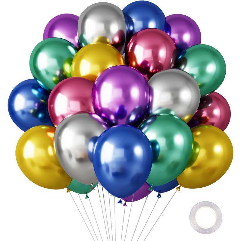 Metal Sequin Balloon Set - 30 Colorful Holiday Party Decorations