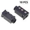 10Pcs Through Holes Pcb Horizontal 4 Contact 4 Conductor Right Angle No Internal Switch 4 Pole Trrs 3.5Mm Audio Jack Connector