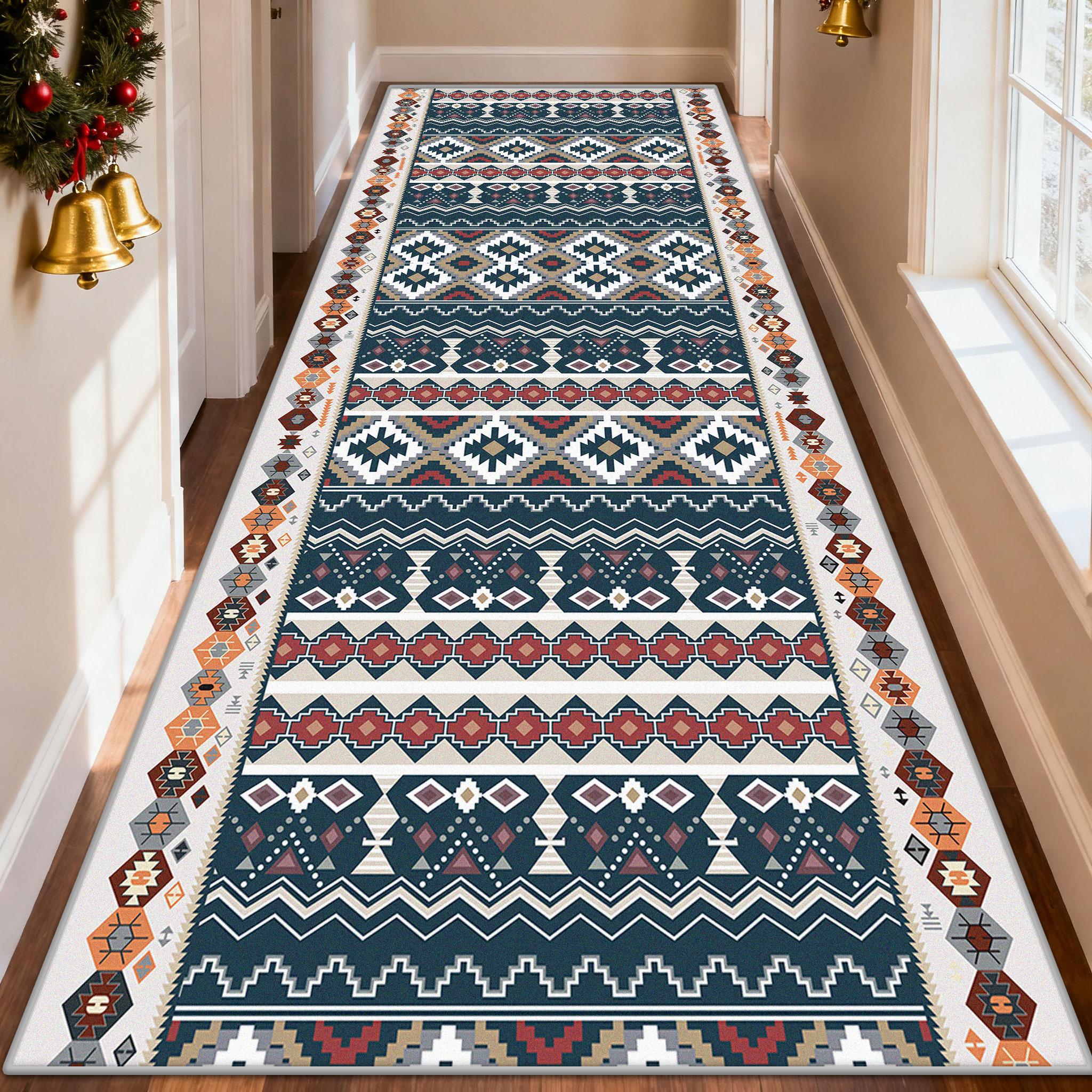 

Bohemian Retro Ethnic Corridor Carpet Qajar Revival Decor Home Long Runner Rugs Christmas Art Aesthetic Aisle Floor Mat Washable 60x200cm