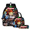 ROBLOX Backpack Elementary and Secondary School Bag Children's Backpack Anime Cartoon Backpack Lunch Bag Pencil Case