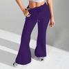 Ladies Fashion Loose Draw String Waist Solid Color Cargo Pants Leisure Flares