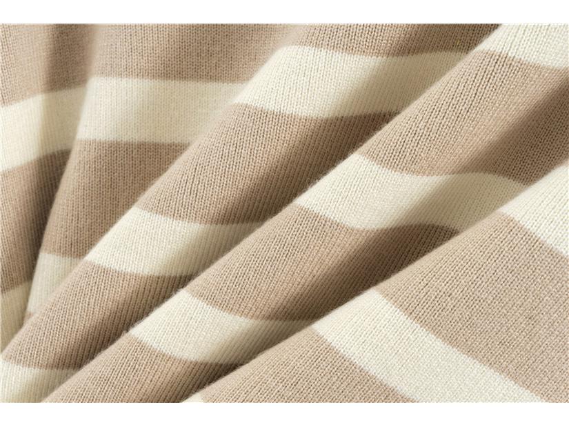 Women's Striped Knit Sweater & Wide-Leg Pants Casual Two-Piece Set for Autumn/Winter
