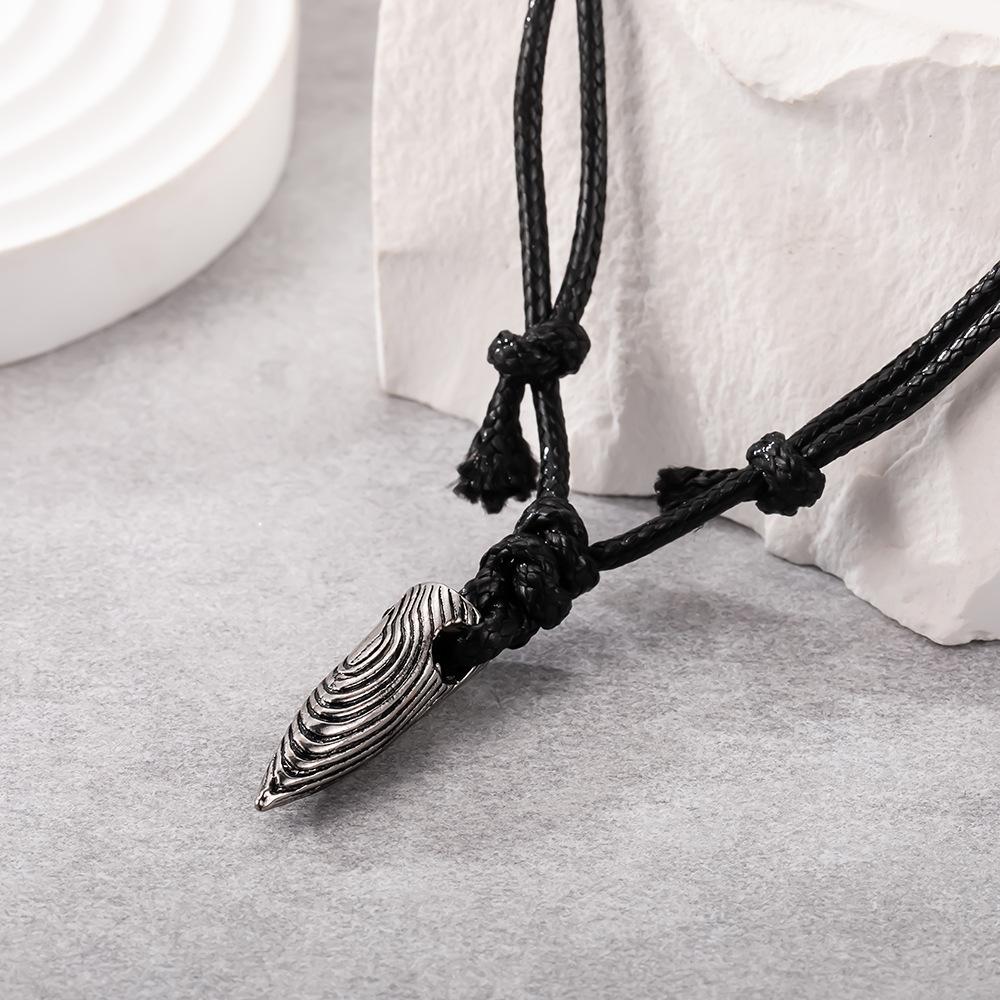 Halsband Kyla Svart Snöre Massivt Hänge Retro Enkelt Hänge