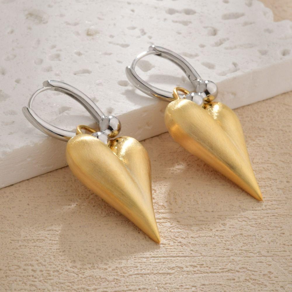 Love Pendant Metal Filigree Earrings Textured Hearts Earringdrop Sweet Heart Hoop Earrings  Daily