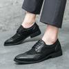 Fashion New Men's Pointed Black Air Mesh Mixed Breathable Dress Casual Oxford Shoes Wedding Dress Business Homecoming Footwear