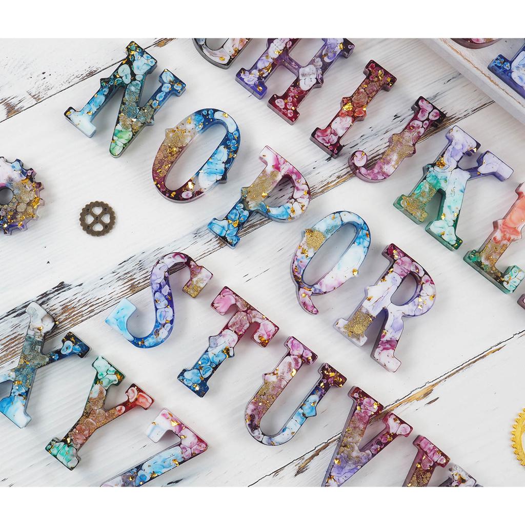 Glossy Silicone Resin Molds English Alphabets Earrings Mold DIY Keychain Pendant Jewelry Epoxy Resin Crafting Mold