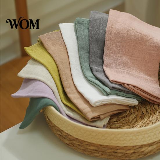 Rustic Style Napkin Bohemian Linen Napkin, Machine Washable Fabric 16 Inch Farmhouse Solid Color for Dining Table Home Wedding Bridal Shower Baby