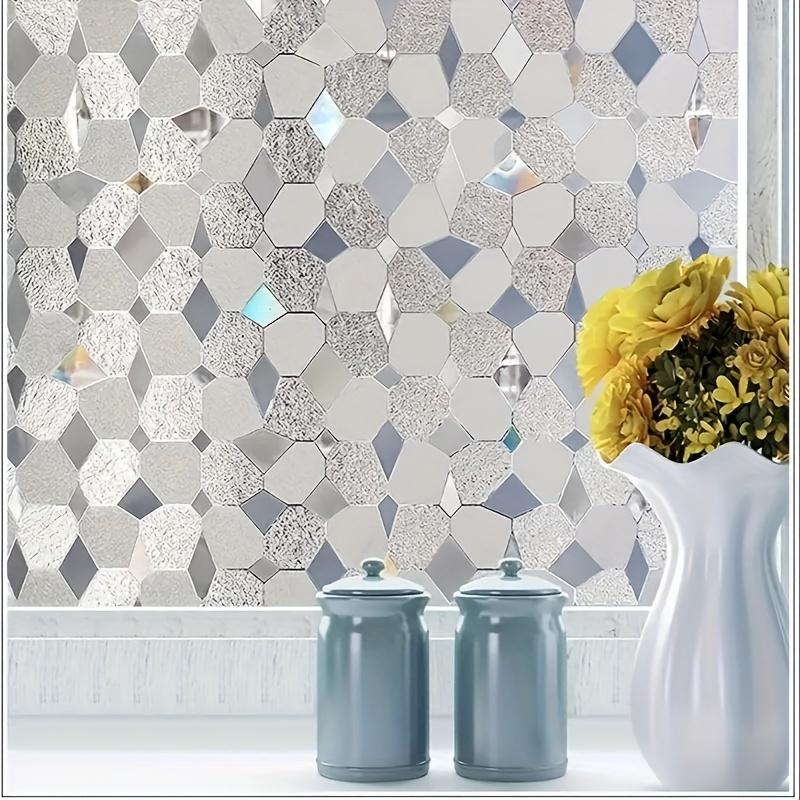 1 Roll Cuttable 3D Gemstone Window Film, Anti - Peeping, Electrostatic, UV Resistant, Detachable Opaque Sticker for Bathroom/Office/Kitchen
