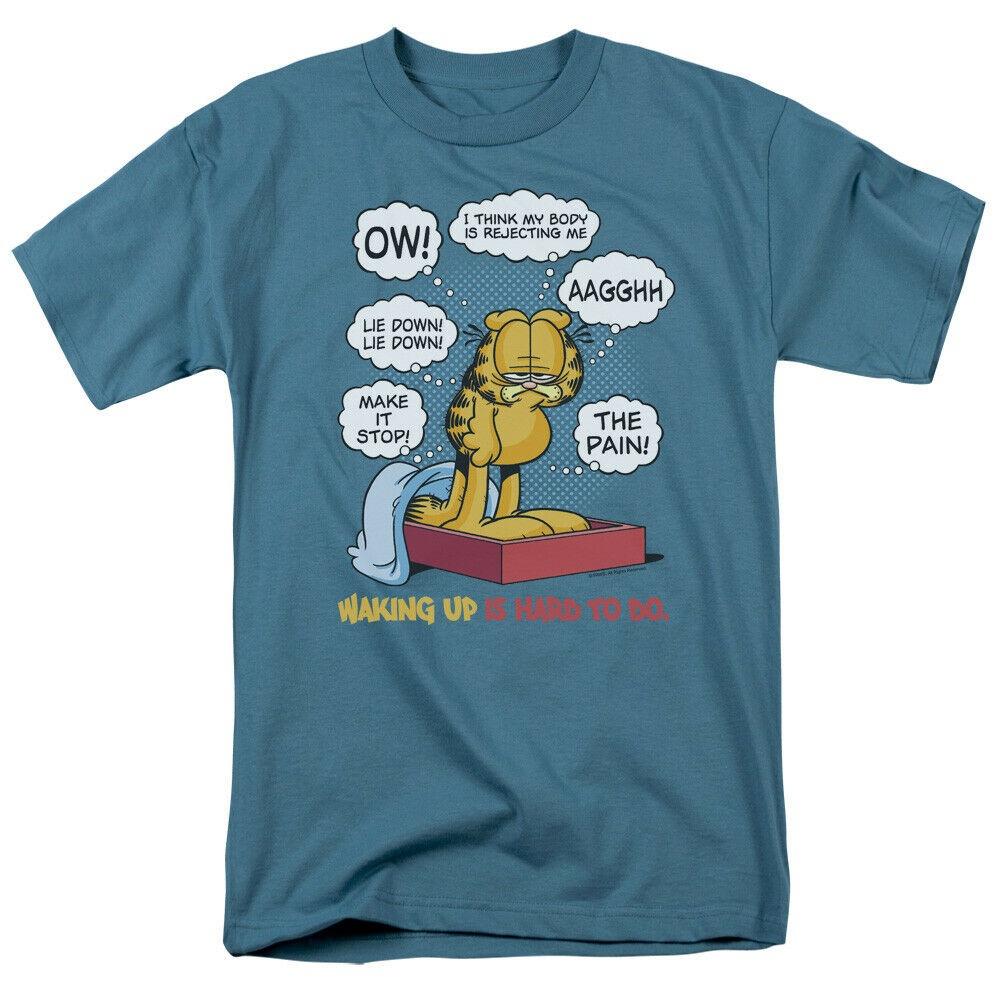 

Garfield Waking Up Is Hard To Do Short Sleeve T-Shirt Licensed Graphic