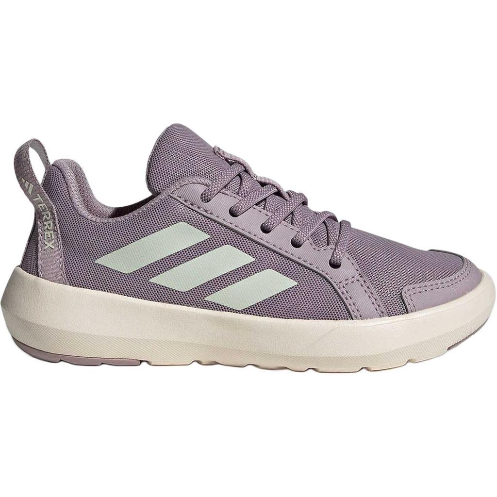 Adidas Terrex Boat C Comfortable Non-Slip Durable Low-Top Outdoor Shoes Kids Shoes Purple Green JS0732